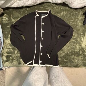 ASOS Black Cardigan with White Trim